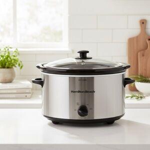 Hamilton Beach Silver and Black Slow Cooker